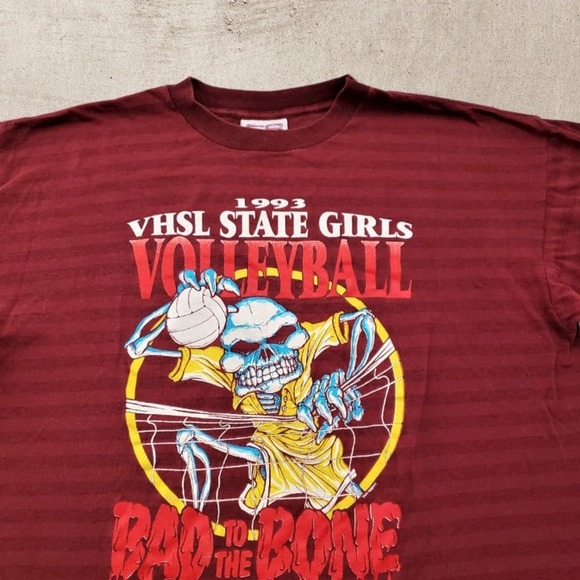 1993 Virginia High School League Volleyball Championship Burgundy Large Shirt - Picture 2 of 7
